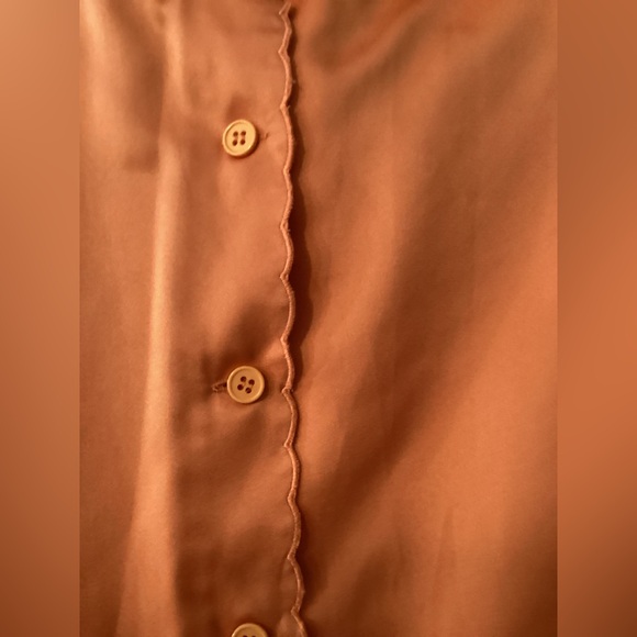 Vintage 70s Sweet Baby Jane orange silk button up blouse - Picture 3 of 4